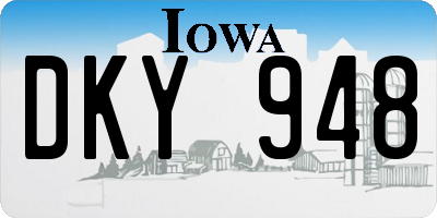 IA license plate DKY948
