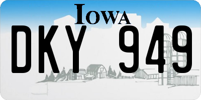 IA license plate DKY949