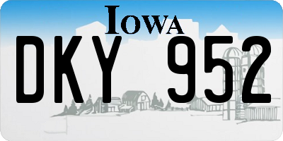 IA license plate DKY952