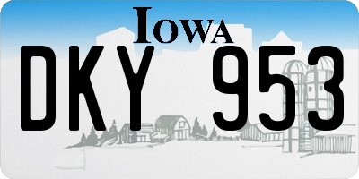 IA license plate DKY953