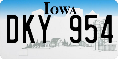 IA license plate DKY954