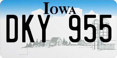 IA license plate DKY955