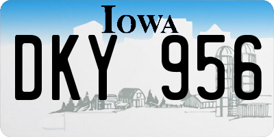 IA license plate DKY956