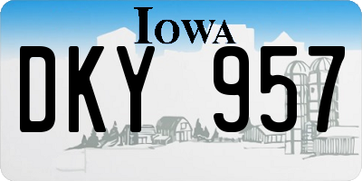 IA license plate DKY957