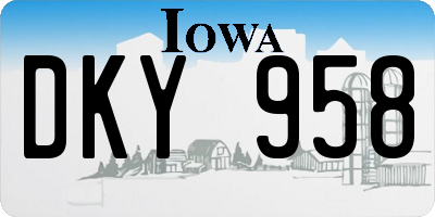 IA license plate DKY958