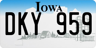 IA license plate DKY959