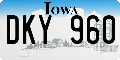 IA license plate DKY960