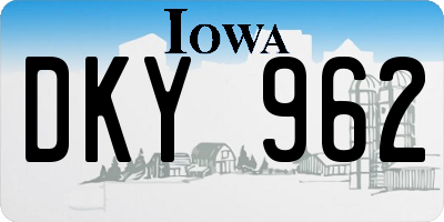IA license plate DKY962