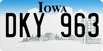 IA license plate DKY963