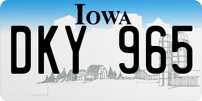 IA license plate DKY965