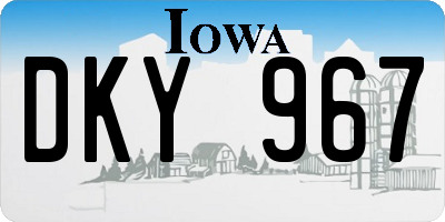 IA license plate DKY967