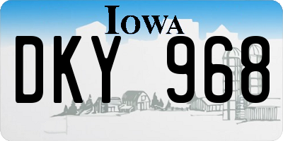 IA license plate DKY968