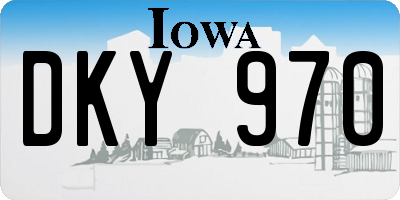 IA license plate DKY970