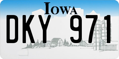 IA license plate DKY971