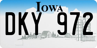 IA license plate DKY972