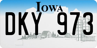IA license plate DKY973