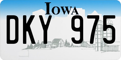 IA license plate DKY975