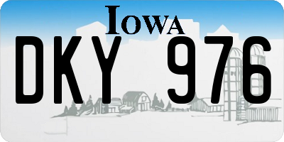 IA license plate DKY976
