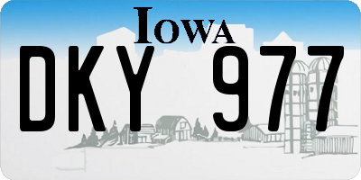 IA license plate DKY977