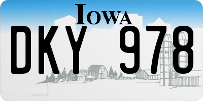 IA license plate DKY978