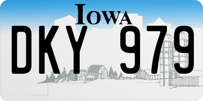 IA license plate DKY979