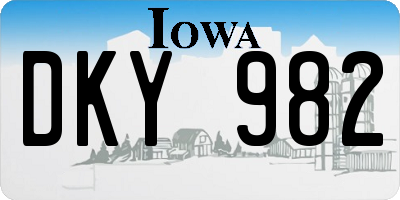 IA license plate DKY982
