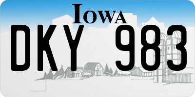 IA license plate DKY983