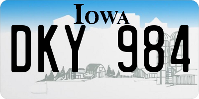 IA license plate DKY984