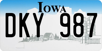 IA license plate DKY987