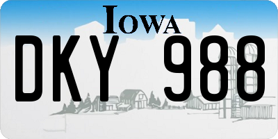 IA license plate DKY988