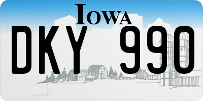 IA license plate DKY990