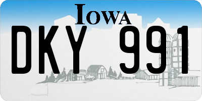 IA license plate DKY991