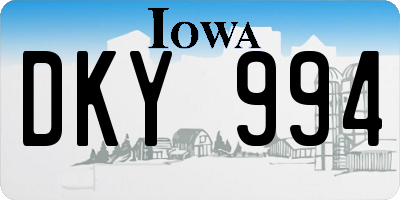 IA license plate DKY994