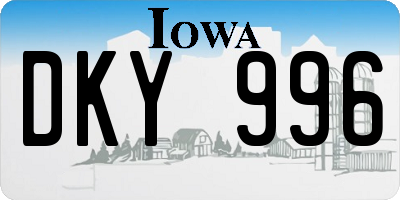 IA license plate DKY996