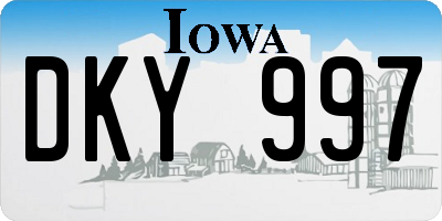 IA license plate DKY997