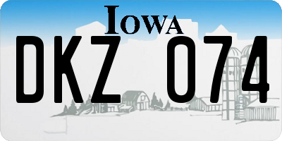 IA license plate DKZ074