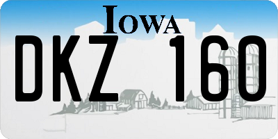 IA license plate DKZ160