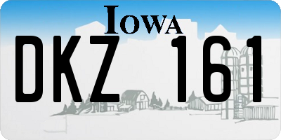 IA license plate DKZ161