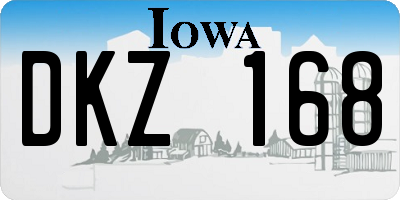 IA license plate DKZ168