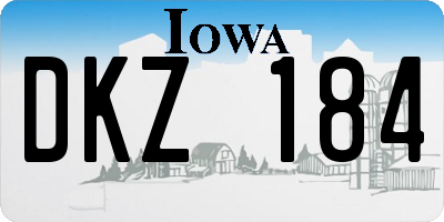 IA license plate DKZ184