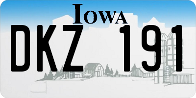 IA license plate DKZ191