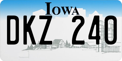 IA license plate DKZ240