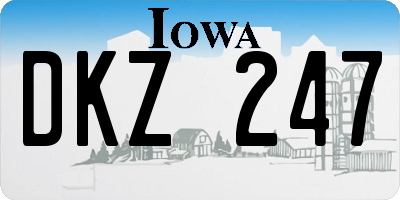 IA license plate DKZ247