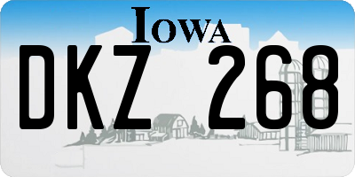 IA license plate DKZ268