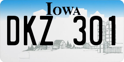 IA license plate DKZ301