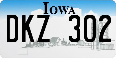 IA license plate DKZ302