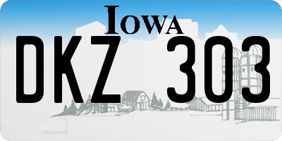 IA license plate DKZ303