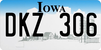 IA license plate DKZ306