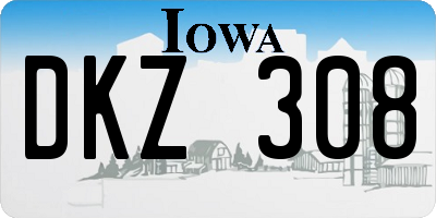 IA license plate DKZ308