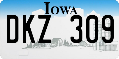 IA license plate DKZ309